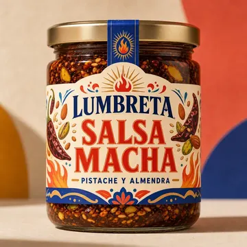 Salsa Macha Packaging for Lumbreta - AI-generated packaging design concept