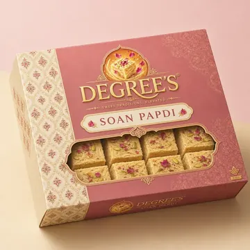 Soan Papdi Packaging for Degree's - AI-generated packaging design concept