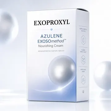 AZULENE EXOSOmethod™ Nourishing Cream Packaging for EXOPROXYL - AI-generated packaging design concept