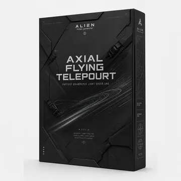 Axial Flying Telepourt Fastest Quadruple Light Speed Ons Packaging for ALIEN Filipa Perennial - AI-generated packaging design concept