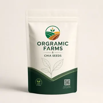 Chia Seeds Packaging for Orgramic Farms - AI-generated packaging design concept