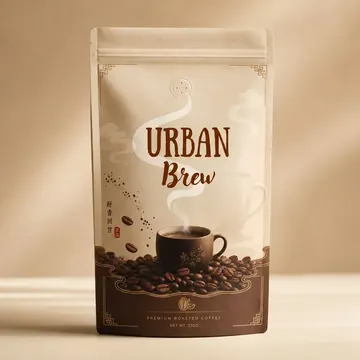 Coffee Packaging for Urban Brew - AI-generated packaging design concept
