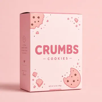 Cookies Box Packaging for Crumbs - AI-generated packaging design concept