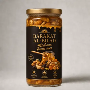 Miel Aux Fruits Secs Packaging for BARAKAT AL-BILAD - AI-generated packaging design concept