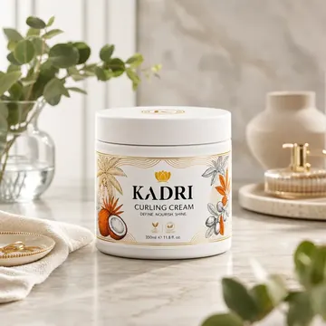 KADRI Packaging for CURLING CREAM - AI-generated packaging design concept