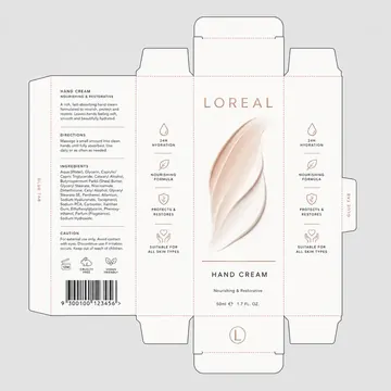 Hand Cream Packaging for Loreal - AI-generated packaging design concept