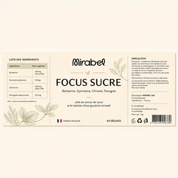 FOCUS SUCRE Packaging for MIRABEL - AI-generated packaging design concept