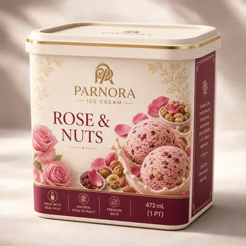 Ice Cream Box Packaging for Parnora - AI-generated packaging design concept