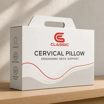 CERVICAL PILLOW Packaging for CLASSIC - AI-generated packaging design concept