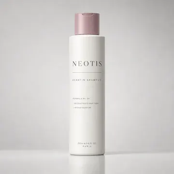 Keratin Shampoo Packaging for NEOTIS - AI-generated packaging design concept