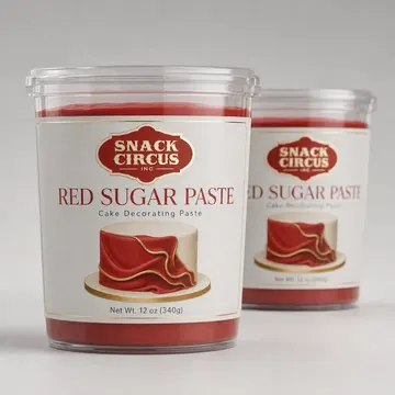 Red Sugar Paste Packaging for Snack Circus - AI-generated packaging design concept