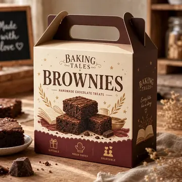 Brownies Packaging for Baking Tales - AI-generated packaging design concept