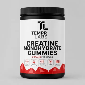 Creatine Monohydrate Gummies Packaging for TEMPR LABS #1951 - AI-generated packaging design concept