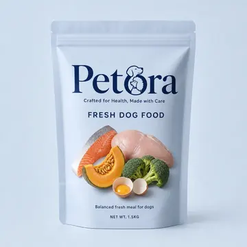 Fresh Dog Food Packaging for Peter - AI-generated packaging design concept