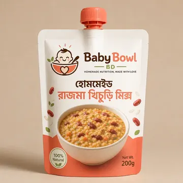 হোমমেইড রাজমা খিচুড়ি মিক্স Packaging for BabyBowl Bd - AI-generated packaging design concept