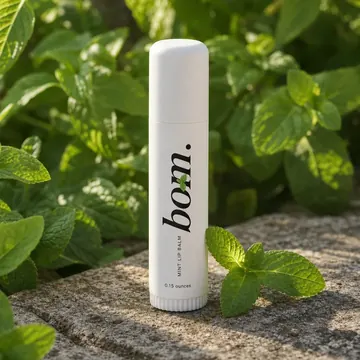 Lip Balm Packaging for Bom. - AI-generated packaging design concept