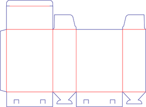 Flat dieline preview for Custom dimensions tuck end boxes snap lock dieline 100200