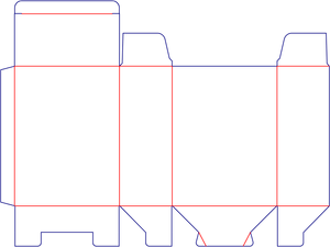 Flat dieline preview for Custom dimensions tuck end boxes reverse inserts dieline 102043