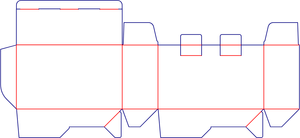 Flat dieline preview for Custom dimensions tuck end boxes double safety buckles dieline 102061