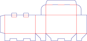 Flat dieline preview for Custom dimensions tuck end boxes security buckles dieline 102220