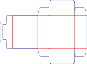 Flat dieline preview for Custom dimensions tuck end boxes lock inserts dieline 102670
