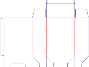 Flat dieline preview for Custom dimensions auto bottome snap lock boxes back open dieline 103010