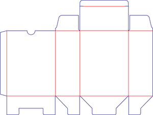 Flat dieline preview for Custom dimensions back open boxes nail buckles dieline 103011
