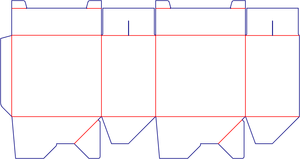Flat dieline preview for Double open lock bottom box dieline 103021