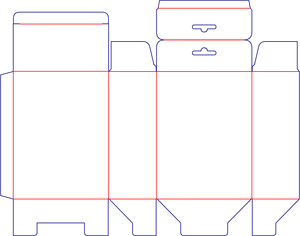 Flat dieline preview for FEFCO 0240 tuck top - snap lock bottom with hanger box dieline