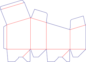 Flat dieline preview for Custom dimensions tuck end boxes front open dieline 105110