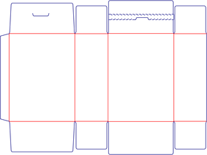 Flat dieline preview for Custom dimensions tuck end boxes zipper dieline 109030