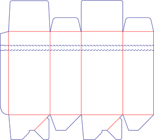 Flat dieline preview for Custom dimensions tuck end boxes side zippers dieline 109040
