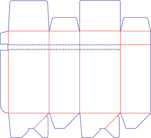 Flat dieline preview for Custom dimensions tuck end boxes side dieline 109041