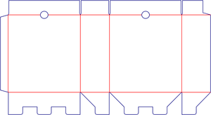 Flat dieline preview for Custom dimensions tuck end box variations bottom buckles dieline 110017