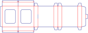Flat dieline preview for Custom dimensions tuck end box variations with window dieline 110111