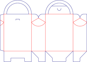 Flat dieline preview for Custom dimensions tuck end box variations round dieline 110230