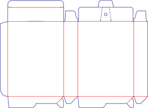 Flat dieline preview for Custom dimensions tuck end box variations tear lines dieline 110271