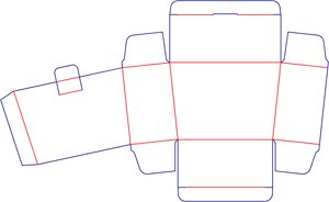 Flat dieline preview for Custom dimensions tuck end box variations security buckles dieline 110661