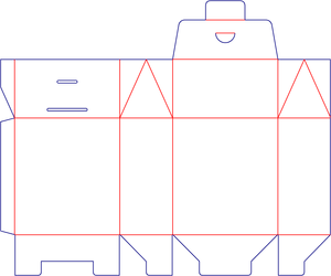 Flat dieline preview for Custom dimensions tuck end box variations roof boxes dieline 112040