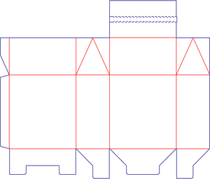 Flat dieline preview for Custom dimensions tuck end box variations roof boxes dieline 112041