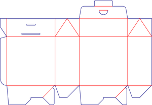 Flat dieline preview for Custom dimensions tuck end box variations roof covers dieline 112042