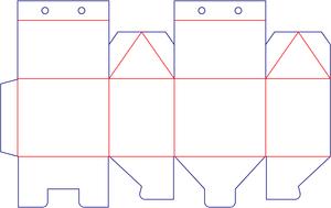 Flat dieline preview for Roofing cord buckle bottom box dieline