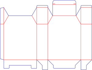 Flat dieline preview for Custom dimensions tuck end box variations angled mortise lock dieline 112240