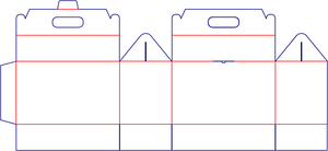 Flat dieline preview for Custom dimensions flat top cartons suitcases dieline 112314