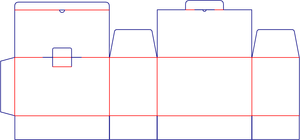 Flat dieline preview for Custom dimensions security buckles flat top cartons dieline 112360