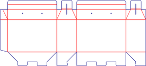 Flat dieline preview for Custom dimensions reverse lock boxes roof dieline 112371