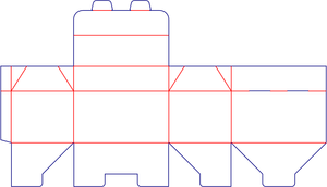 Flat dieline preview for Tuck end roof box dieline 112372