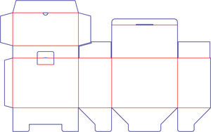 Flat dieline preview for Custom dimensions tuck end box variations security buckles dieline 112550