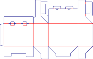 Flat dieline preview for Custom dimensions tuck end box variations security buckles dieline 112570