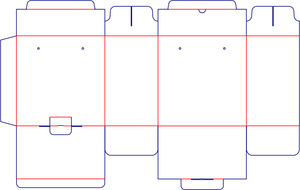 Flat dieline preview for Custom dimensions tuck end box variations security buckles dieline 112610